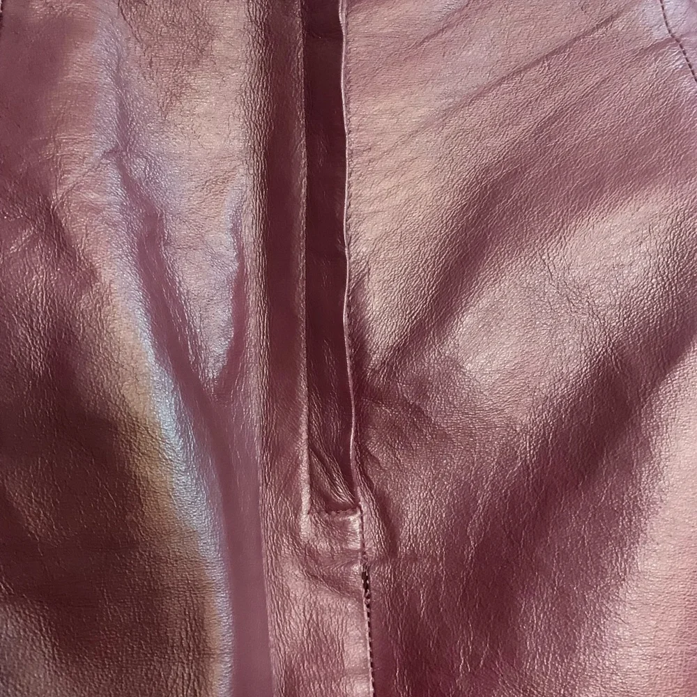 Vintage JL Studios Size 20WP Martin Leather long A Line Skirt, zippered back - Picture 3 of 5